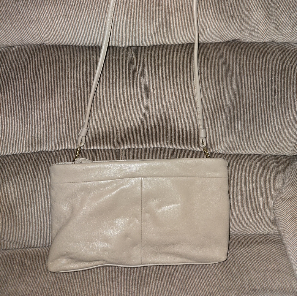 Cream Crossbody Bag with Woven Texture